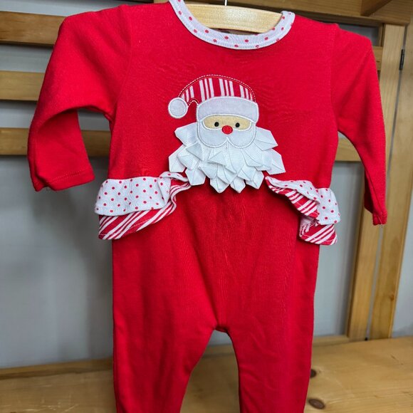 Baby Essentials Santa Claus Christmas Romper – Red – Size 6M - Picture 2 of 7